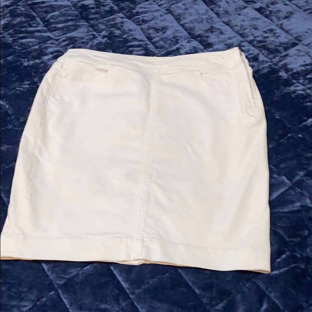 Ann Taylor Loft off white jean skirt